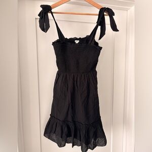Aerie Black Sleeveless Dress with Tie Straps